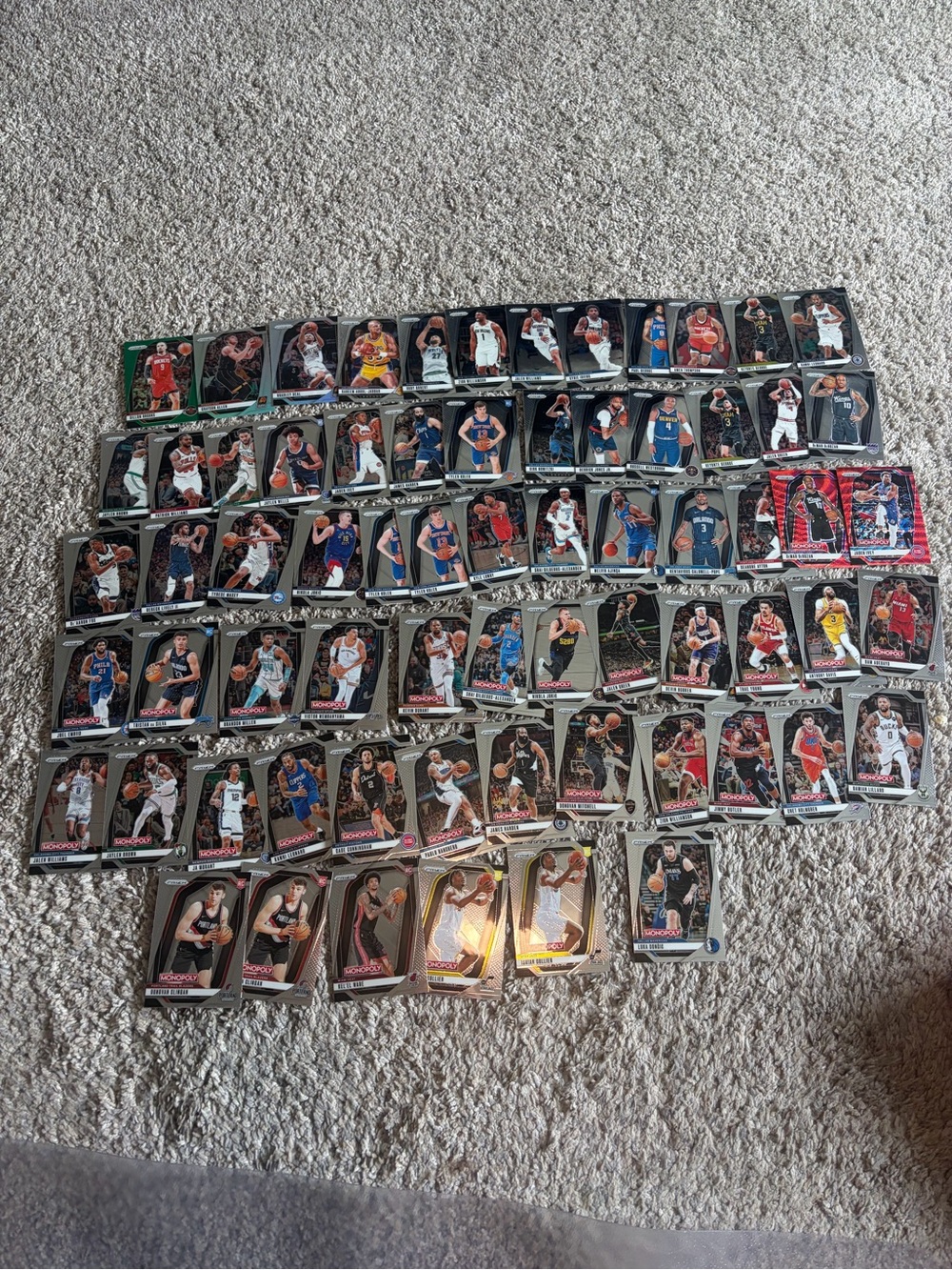 Lot of 68 - 2024-25 Panini Prizm & Monopoly basketball cards